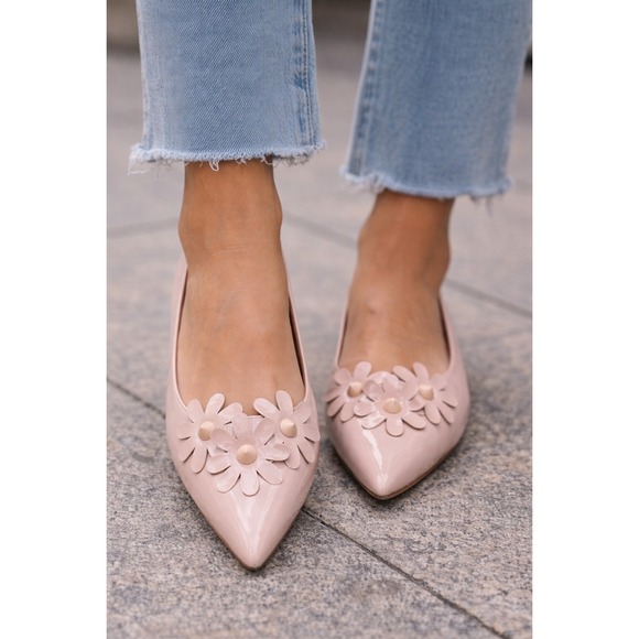 LINEA Paolo Shoes - Linea Paolo Womens Sandal Flower Pointed 10 Blush Cottagecore Coquette Flats